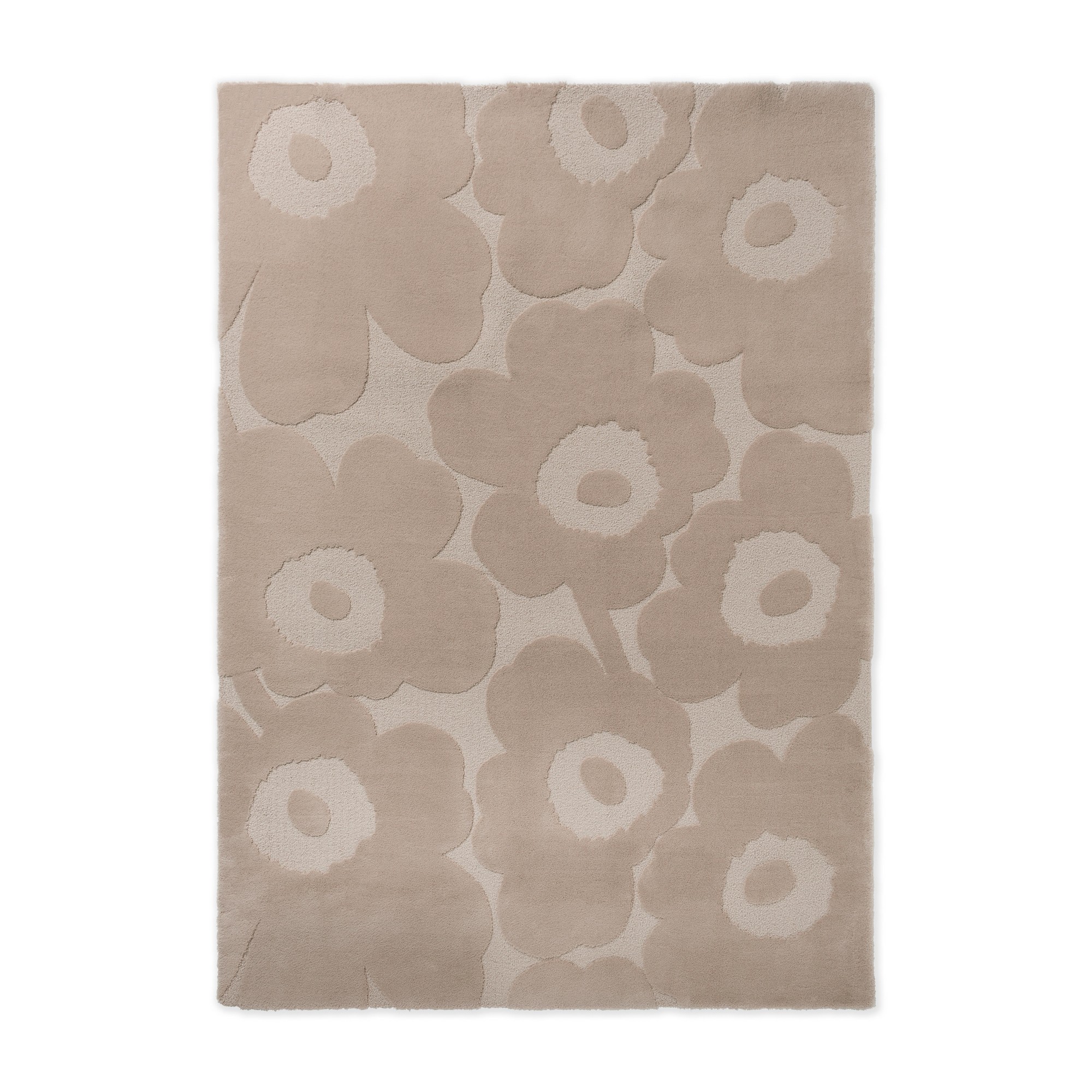 Unikko Tufted Wool Floral Rugs 132201 By Marimekko In Light Beige